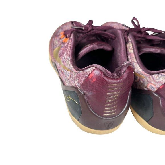 Nike Shoes Kobe 9 EM Low Silk Sz 12.5 Men\'s - Merlot Red Metallic Gold [NO‎ BOX]